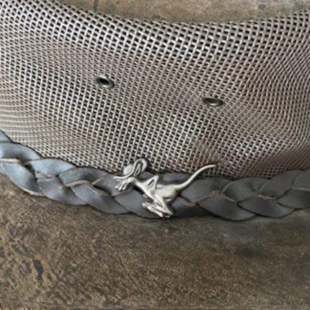 Koolaroo Stonewash Mesh Aussie Kangaroo Leather Bush Hat - Picture 3 of 10